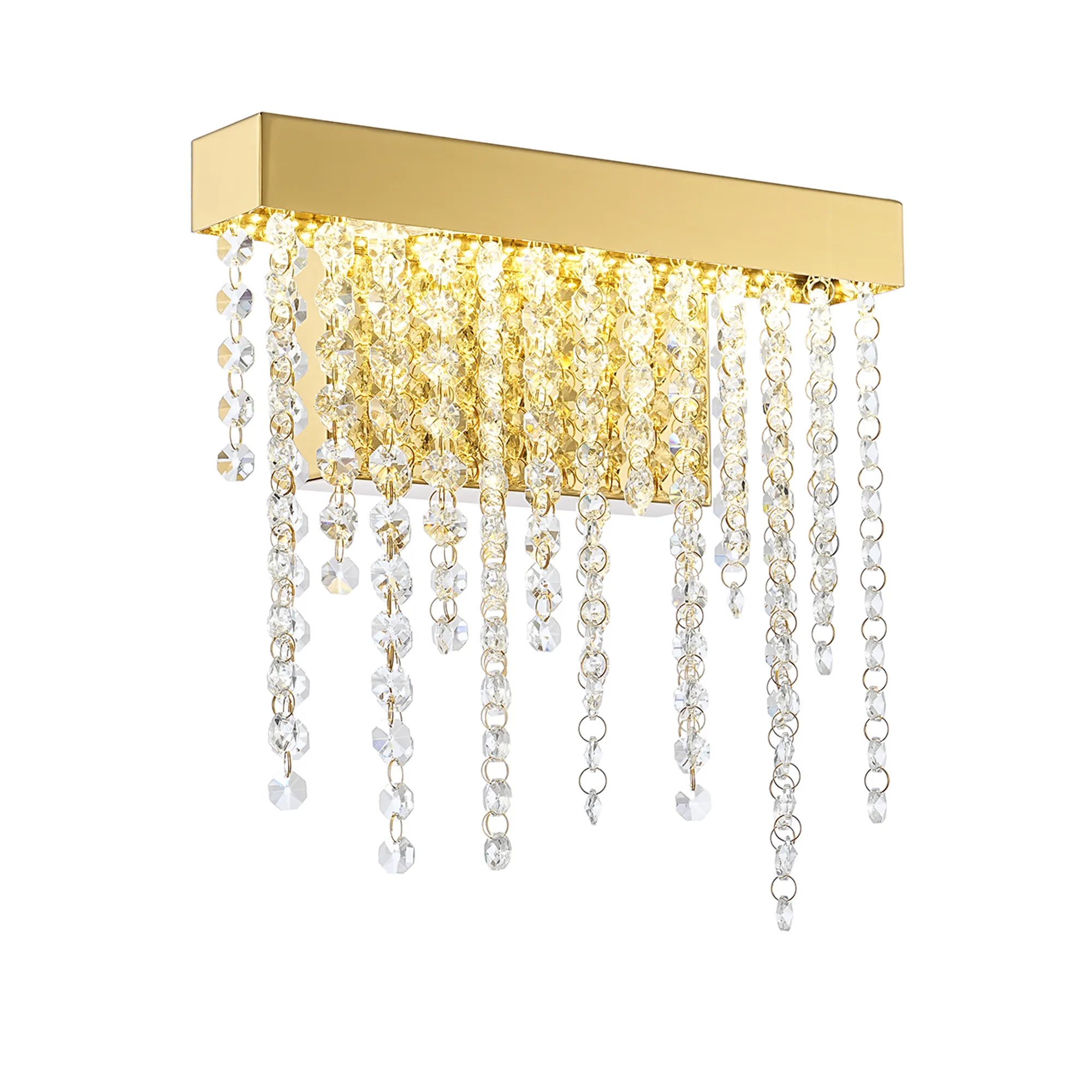 Bano French Gold Crystal Wall Lights Diyas Flush Crystal Wall Lights